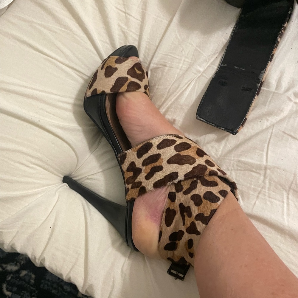 Zara leopard heels size 7